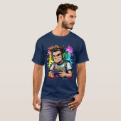 Game Over Glitchy Neon Gamer Retro Arcade stijl T-shirt (Voorkant volledig)