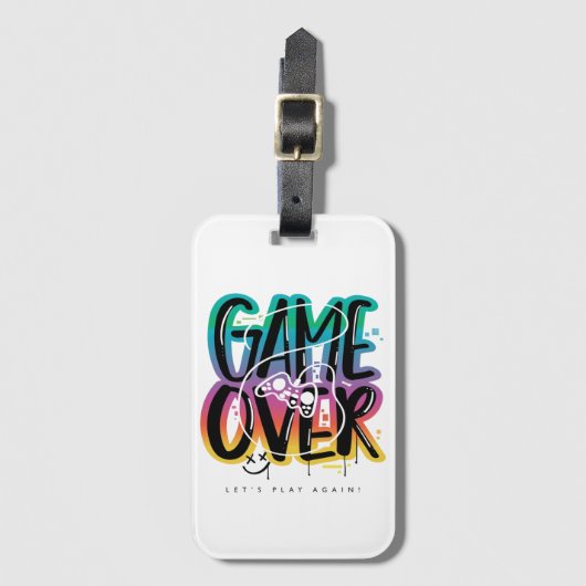 Game over graffiti joystick gamer bagagelabel (Voorkant (verticaal))