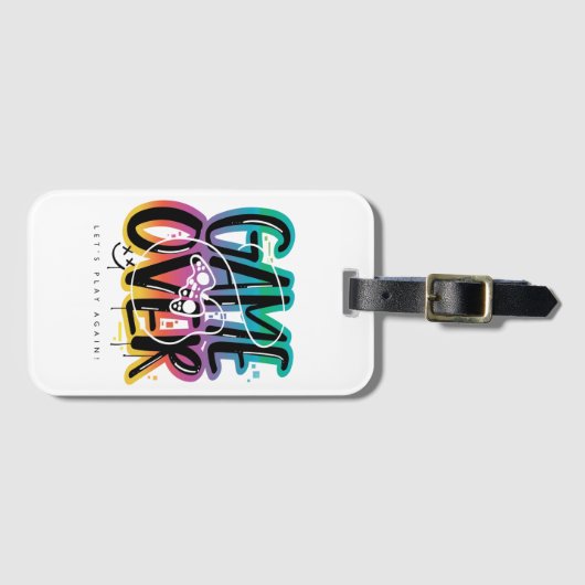 Game over graffiti joystick gamer bagagelabel (Voorkant (horizontaal))