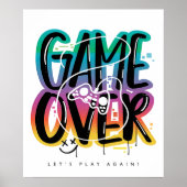 Game over graffiti joystick gamer poster (Voorkant)