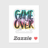 Game over graffiti joystick gamer sticker (Vel)