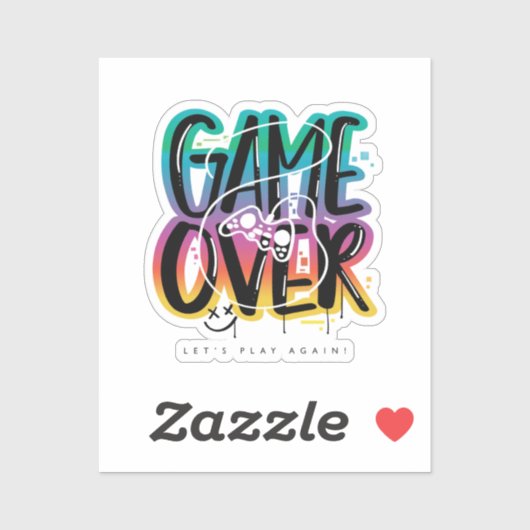 Game over graffiti joystick gamer sticker (Vel)