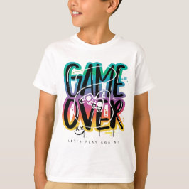 Game over graffiti joystick gamer t-shirt