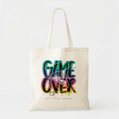 Game over graffiti joystick gamer tote bag (Voorkant)
