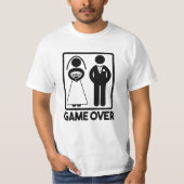 Game Over grappig bruidegom's bruiloft shirt (Voorkant)