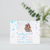 Game Over Grappig Save De Datum Bruiloft Wit Foto Briefkaart (Staand voorkant)