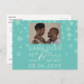 Game Over Grappig Save De Datum Bruiloft Wit Foto Briefkaart (Voorkant / Achterkant)