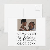 Game Over Grappige Bewaar De Datum Trouwfoto Briefkaart (Voorkant / Achterkant)