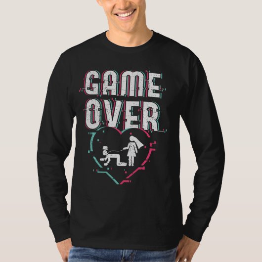 Game over - Grappige bruid en bruidegom vrijgezell T-shirt (Voorkant)