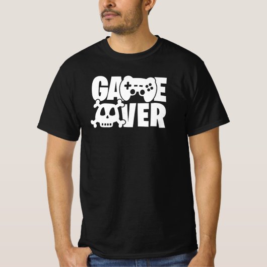 Game Over Grappige Gamer Citaat T-shirt (Voorkant)