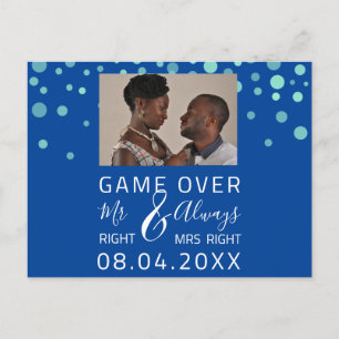 Game Over Grappige Save The Date Huwelijks Confett Briefkaart