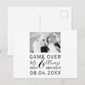 Game Over Grappige Save The Date Trouwfoto Briefkaart (Voorkant / Achterkant)