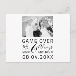 Game Over Grappige Save The Date Trouwfoto Briefkaart