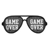 Game Over grappige vrijgezellenfeesttinten voor br Aviator Zonnebril (Voorkant)