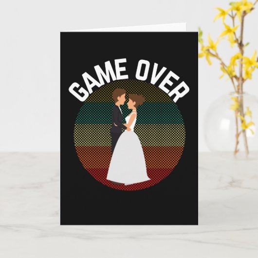 Game over Groom om grappige bruiloft te zijn Kaart (Gele Bloem)