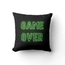 Game Over heldergroene neonlicht videogames