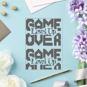 Game Over: Herstel Oud-School Plezier, Level Up Va Acryl Uitnodigingen
