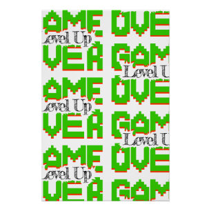 Game Over: Herstel Oud-School Plezier, Level Up Va Perfect Poster