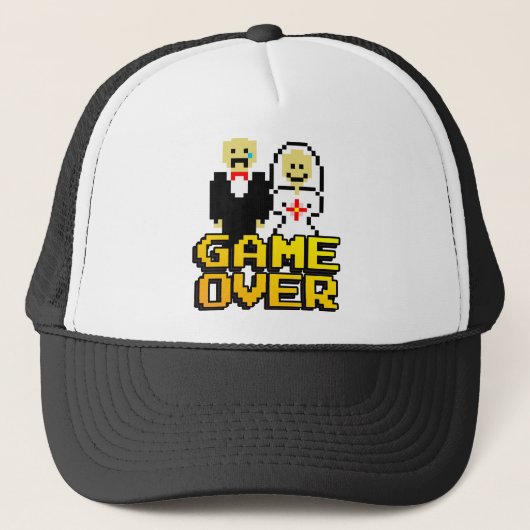 Game over het huwelijk (8-bits) trucker pet (Voorkant)