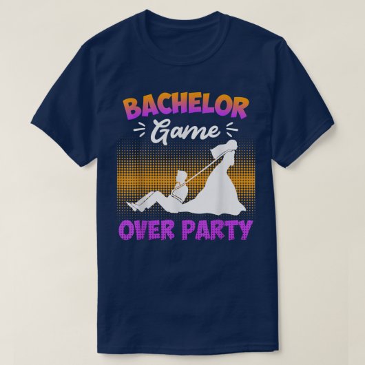 Game over het man van de bachelor t-shirt (Design voorkant)