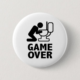 Game over het toilet ronde button 5,7 cm