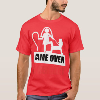 Game Over Hij Trouwde Feest Huwelijk Bruidegom T-shirt