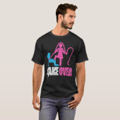 Game Over Huwelijk Bruid en Bruidegom Bachelor Par T-shirt (Voorkant volledig)