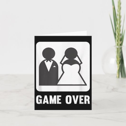 Game Over Huwelijk Bruidegom Bruid Kaart (Voorkant)