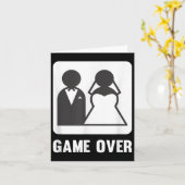 Game Over Huwelijk Bruidegom Bruid Kaart (Gele Bloem)