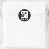 Game Over Huwelijk Bruidegom Bruid Ronde Sticker (Tas)