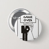 Game over huwelijk ronde button 5,7 cm (Voorkant /achterkant)