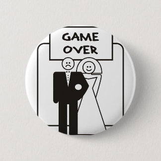 Game over huwelijk ronde button 5,7 cm