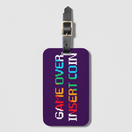 Game Over Insert Coin Bagagelabel (Voorkant (verticaal))