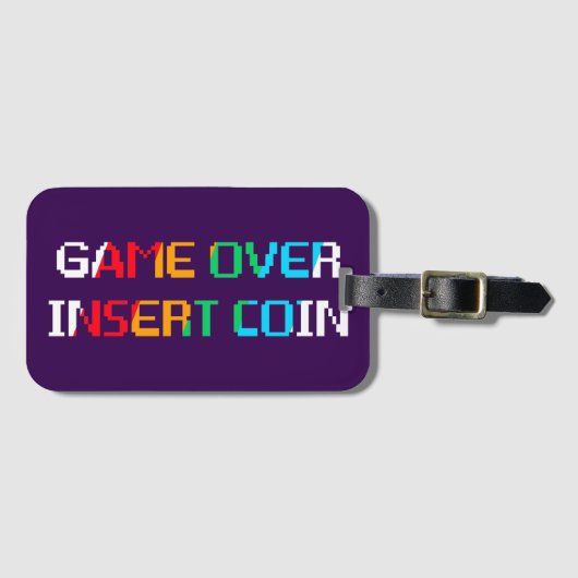 Game Over Insert Coin Bagagelabel (Voorkant (horizontaal))