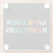 Game Over Insert Coin Glazen Onderzetter (Achterkant)