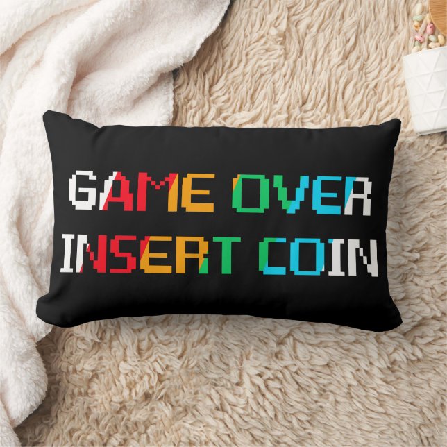 Game Over Insert Coin Kussen (Deken)