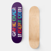 Game Over Insert Coin Persoonlijk Skateboard (Voorkant)