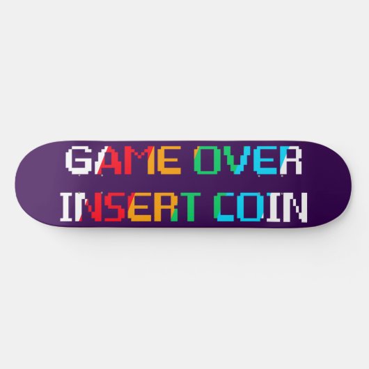 Game Over Insert Coin Persoonlijk Skateboard (Horizontaal)