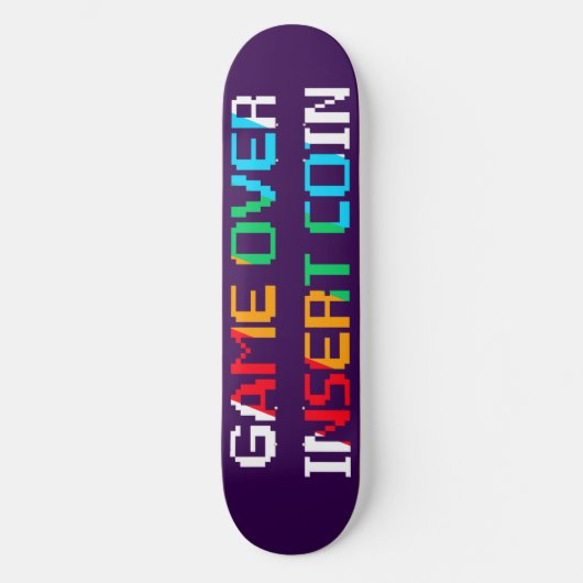 Game Over Insert Coin Persoonlijk Skateboard (Voorkant)