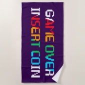 Game Over Insert Coin Strandlaken (Voorkant)