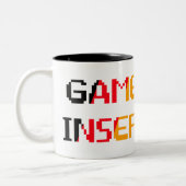 Game Over Insert Coin Tweekleurige Koffiemok (Links)