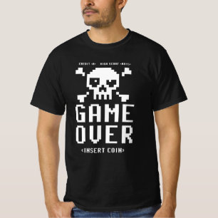 Game Over Insert Coin voor Highscore Retro Gamer T-shirt
