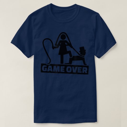 Game Over Jongensavond Grappig Bruid Bruidegom T-shirt (Design voorkant)