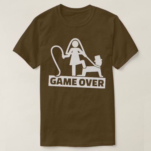 Game Over Jongensavond Grappig Bruid Bruidegom T-shirt (Design voorkant)