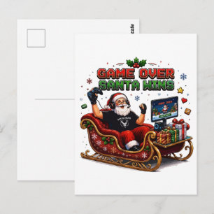 Game Over Kerstman Wint Kerst Gamer Briefkaart