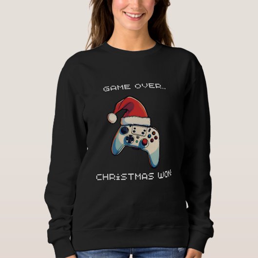 Game Over Kerstmis Gewonnen Sweatshirt (Voorkant)