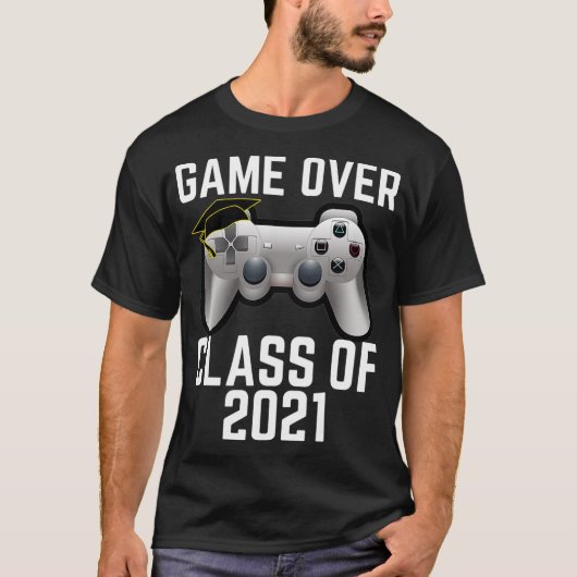 Game Over Klasse van 2021 Afstuderen Gifts voor He T-shirt (Voorkant)