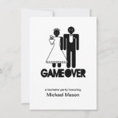 Game Over - Laatste dag als vrijgezel Bachleor Fee Kaart (Voorkant)