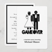 Game Over - Laatste dag als vrijgezel Bachleor Fee Kaart (Voorkant / Achterkant)