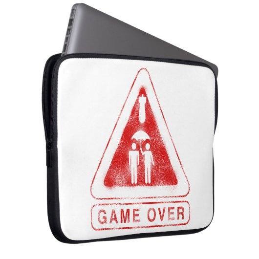 Game over laptop sleeve (Voorkant Rechts)